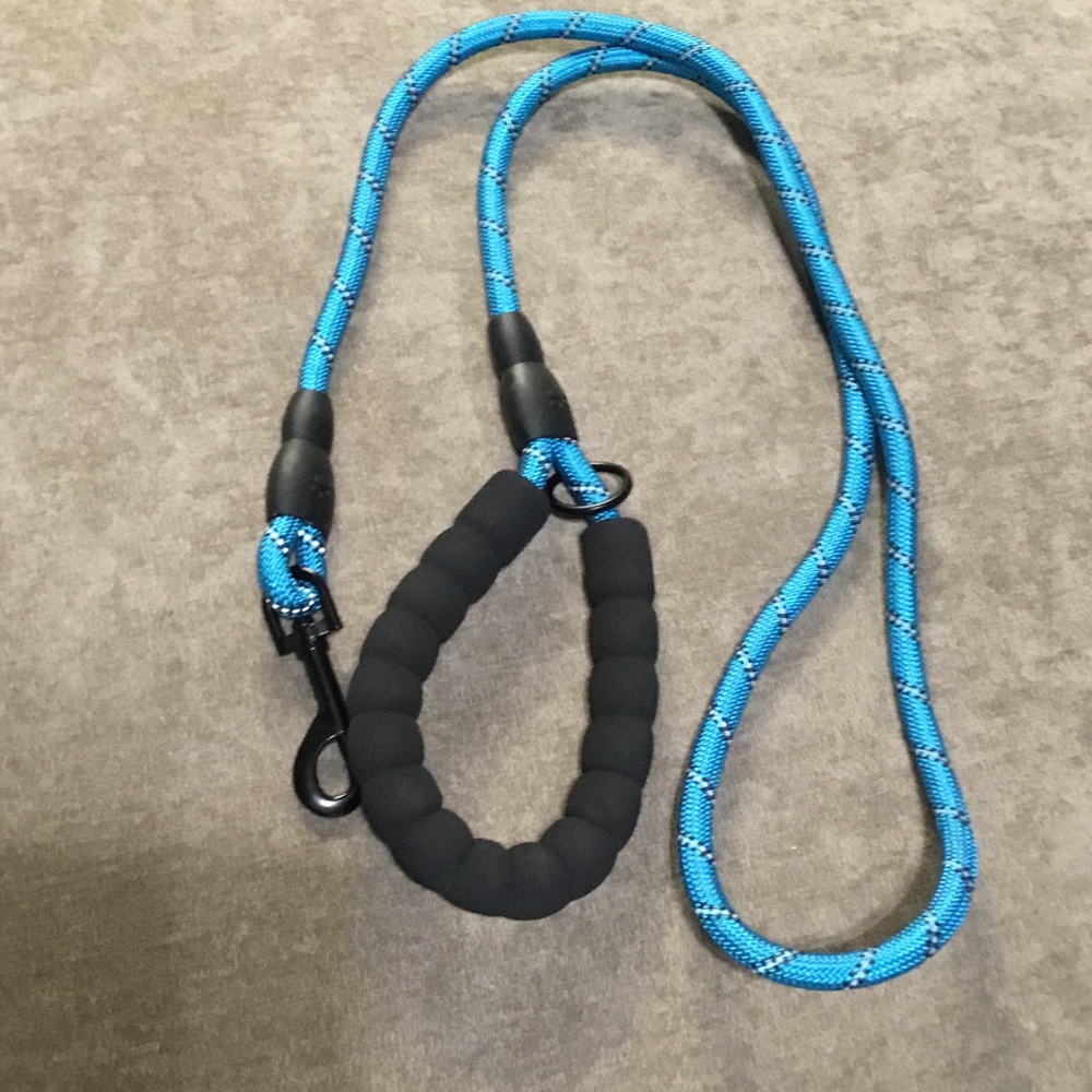 Blue dog leash, 61” long, NWOT.